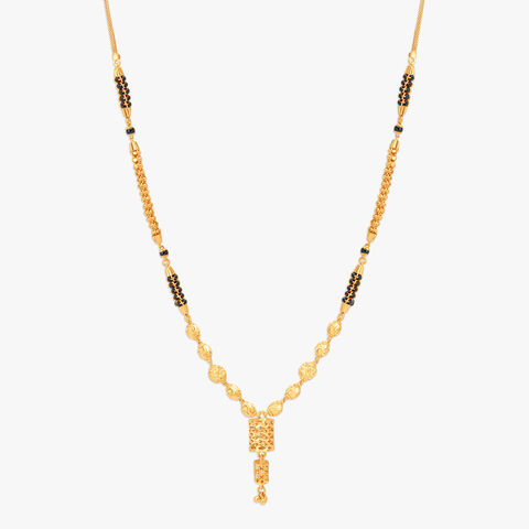 Fancy Cylindrical Design Gold Mangalsutra