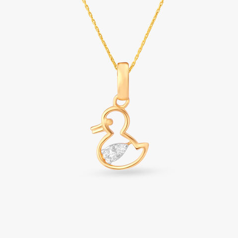 Duck Diamond Pendant for Kids