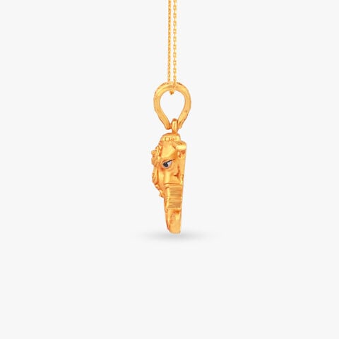 Ornate Tusker Gold Pendant