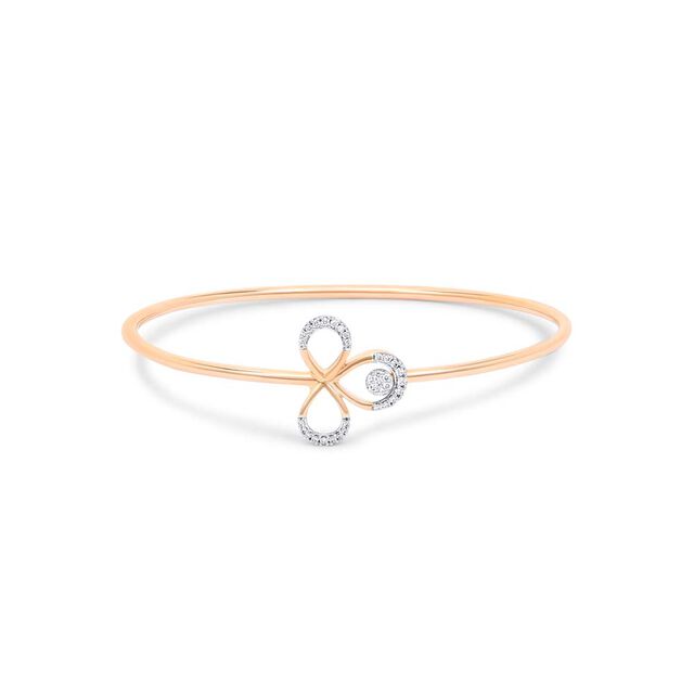 14 KT Rose Gold Lovely Diamond Bangle,,hi-res image number null