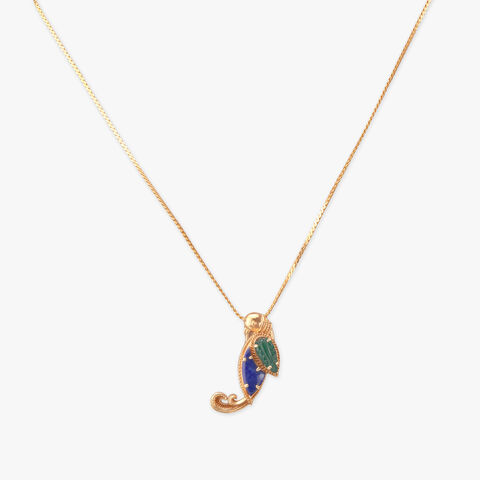 Tropical Wing Gold Pendant and Earrings Set