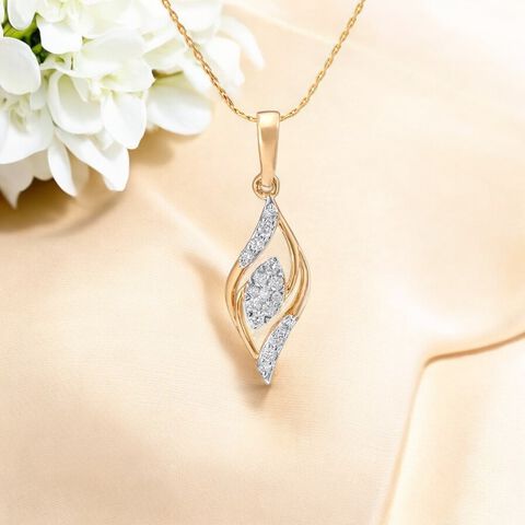 Fluid Wave Diamond Pendant
