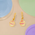 Splendid Ice Cream Pattern Gold Hoop Earrings For Kids,,hi-res image number null