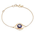 14 KT Yellow Gold Geometric Evil Eye Bracelet,,hi-res image number null