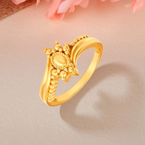 Alluring Gold Beaded Finger Ring