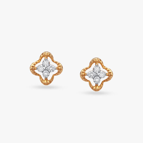 Dainty Daisy Diamond Stud Earrings For kids