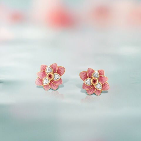 Dewlight Floral Diamond Drop Earrings
