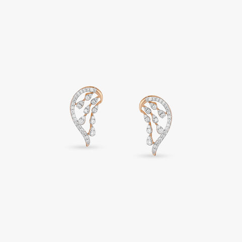 Radiant Arc Diamond Stud Earrings