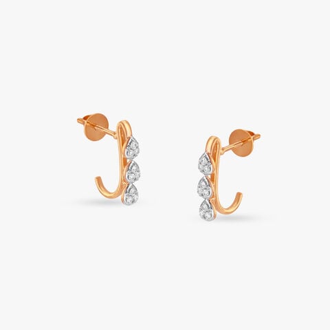 Falling Pear Diamond Hoop Earrings
