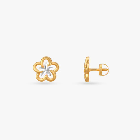 Tiny Daisy Gold Stud Earrings for Kids