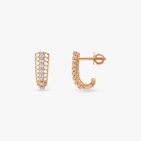 Sculpted Arch Diamond Hoop Earrings