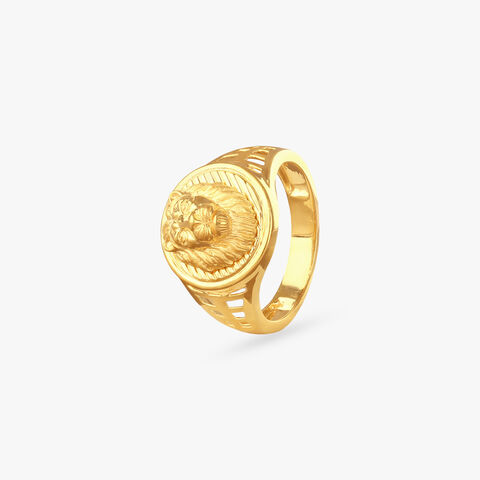 Majestic Roar Gold Ring for Men