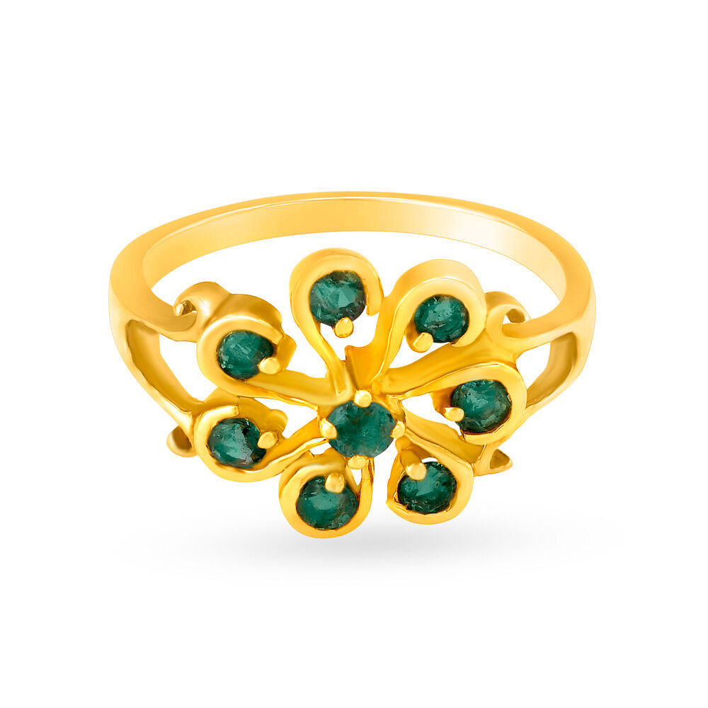 Emerald shop ring tanishq