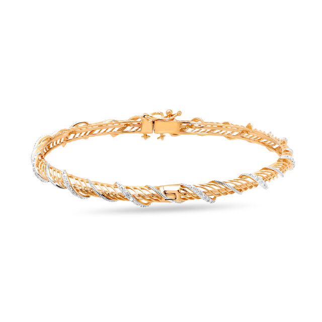14 KT Yellow Gold Shimmering Coiled Bangle,,hi-res image number null