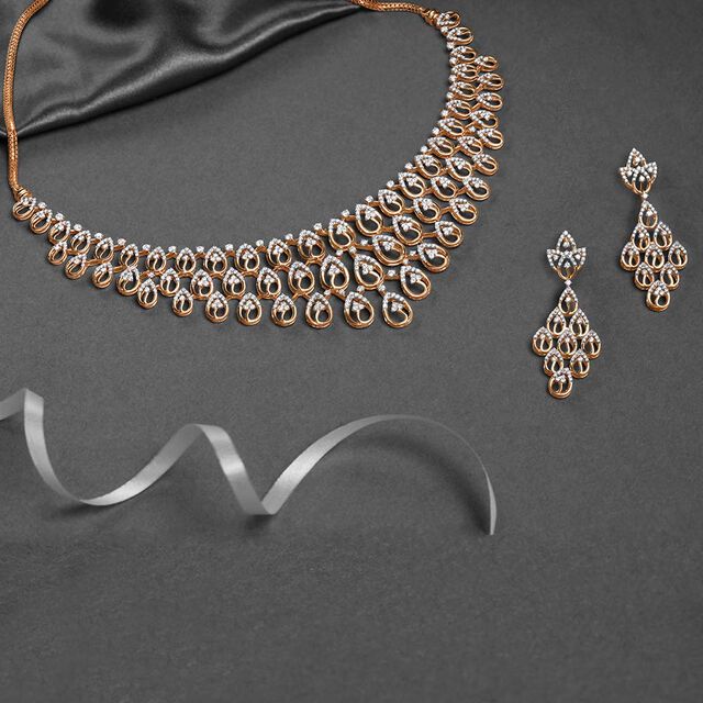 Diamond necklace set amazon clearance