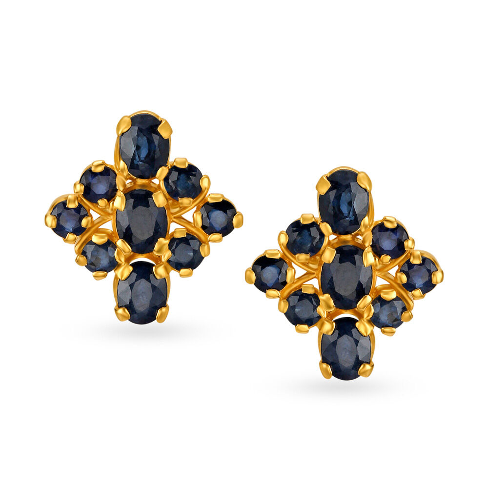 Stunning Fancy Sapphire Stud Earrings