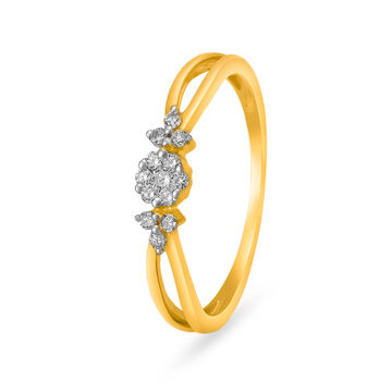 Gorgeous 18 Karat Yellow Gold And Diamond Floral Ring