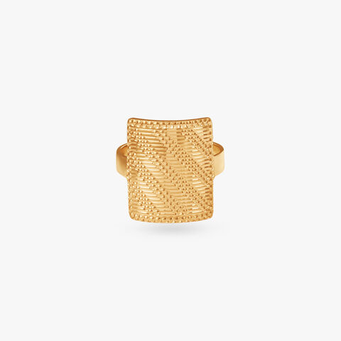 Radiant Engraved Gold Ring alternate view 1