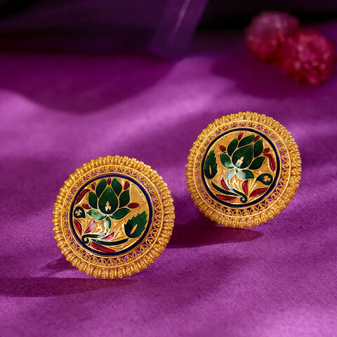 Royal Blossom Gold Stud Earrings
