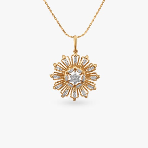 Radiant Sunburst Diamond Pendant