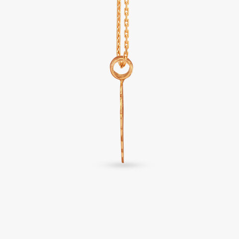 Leaf Cross Gold Pendant