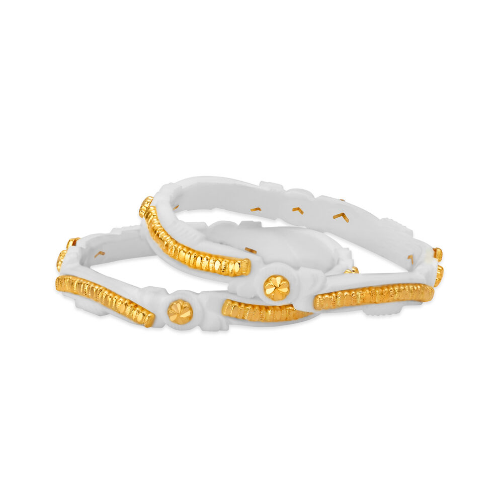 22 Karat Yellow Gold Shankha Bangle Set of 2