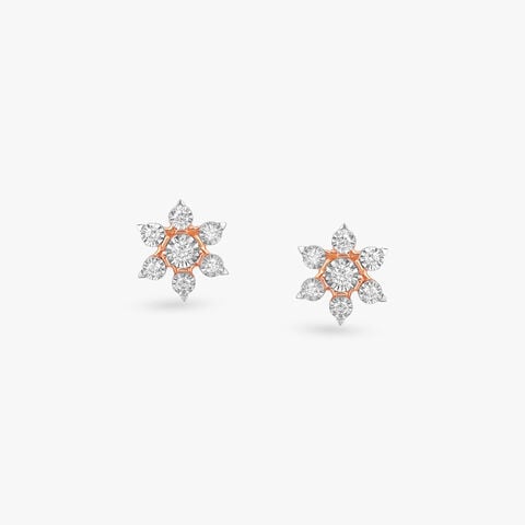 Starlit Bloom Diamond Stud Earrings