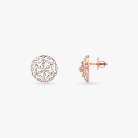 Petal Compass Diamond Stud Earrings