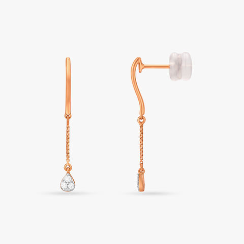 Luxe Sleek Diamond Drop Earrings