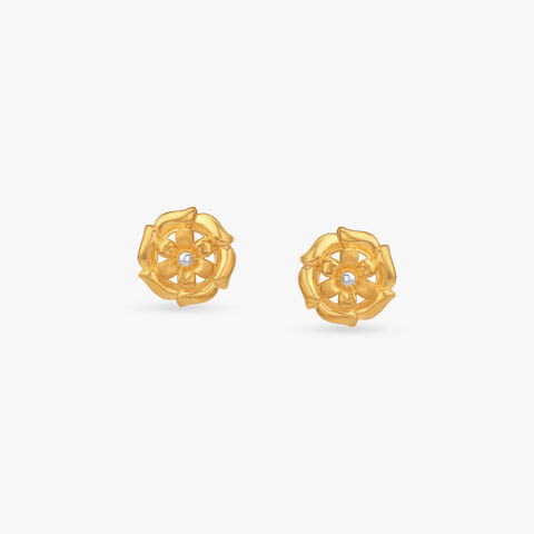 Petal Layer Gold Stud Earrings