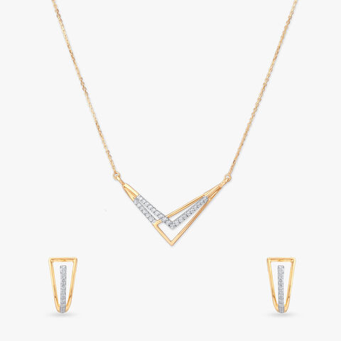 Vivid Vertex Diamond Necklace Set