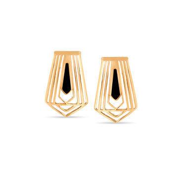 14 KT Yellow Gold Stylish Stud Earrings