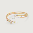 Stellar Elegance 14KT Sparkling Diamond Moon and Star Bangle,,hi-res image number null