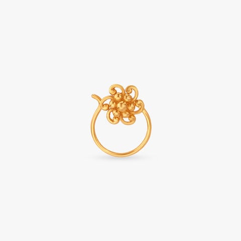 Woven Bloom Gold Nose Pin