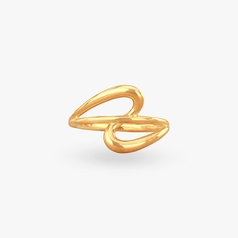 Ribbon Curve Gold Ring