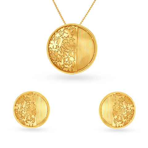 Abstract Filigree Pendant and Earrings Set