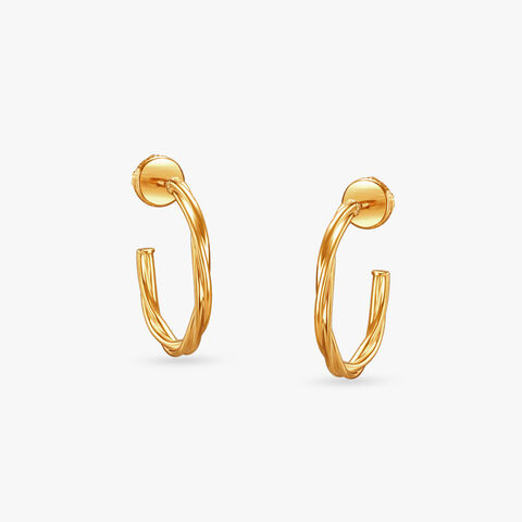 Refined Twist Gold Hoop Earrings