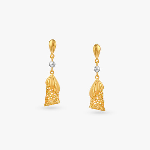 Whimsical Charm Gold Jhumka Earrings