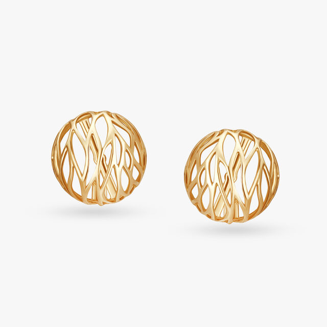 Golden Dollops Diamond Drop Earrings,,hi-res image number null