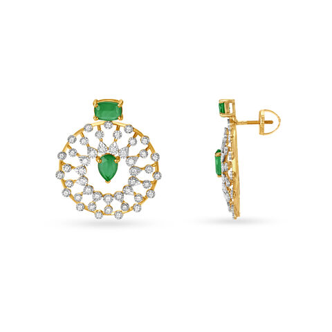 Glamorous Floral Diamond Stud Earrings
