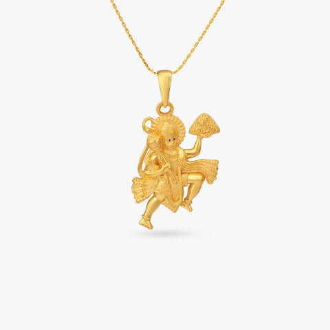 Hanuman Grace Gold Pendant for Men