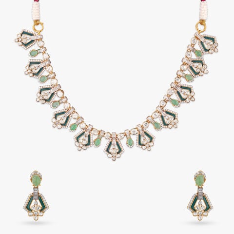 Royal Green Enamel Neckwear Set