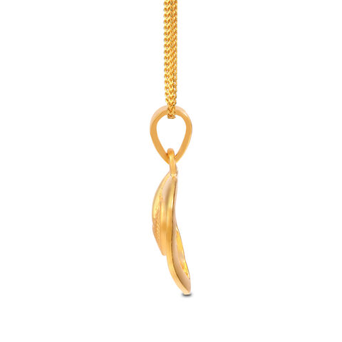Charming Yellow Gold Dual Leaf Pendant