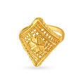 Intricate 22 Karat Yellow Gold  Floral Beaded Ring,,hi-res image number null