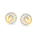 Circlet Teardrop Gold and Diamond Stud Earrings,,hi-res image number null