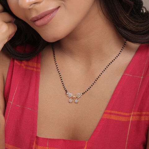Floral Grace 18 Kt Gold and Diamond Vati Mangalsutra