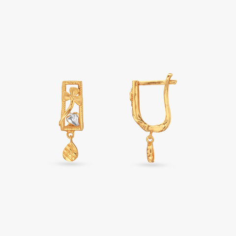 Bloom Drop Gold Hoop Earrings