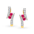Graceful Ruby Diamond Hoop Earrings,,hi-res image number null
