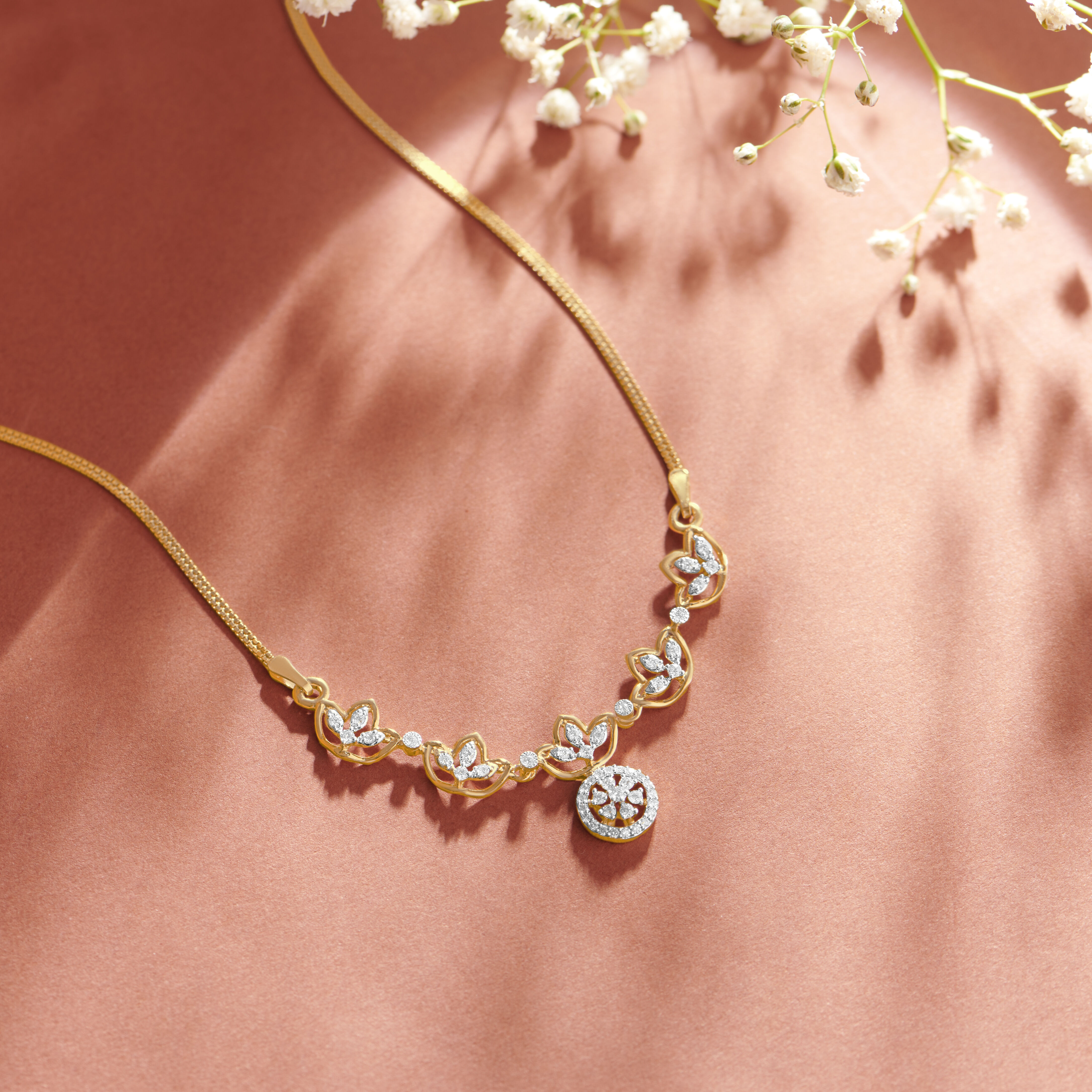 Sparkling Floral Diamond Necklace
