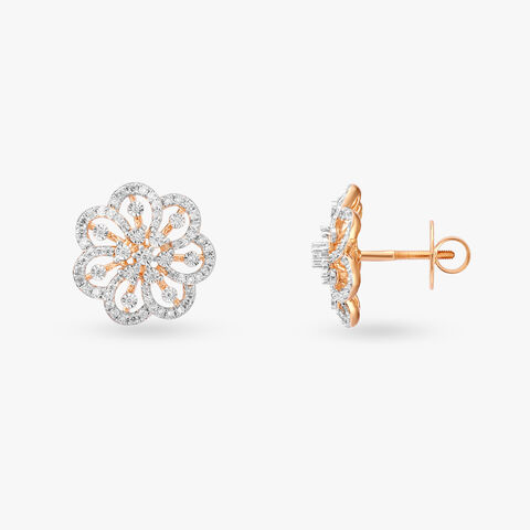 Refined Blossom Diamond Stud Earrings